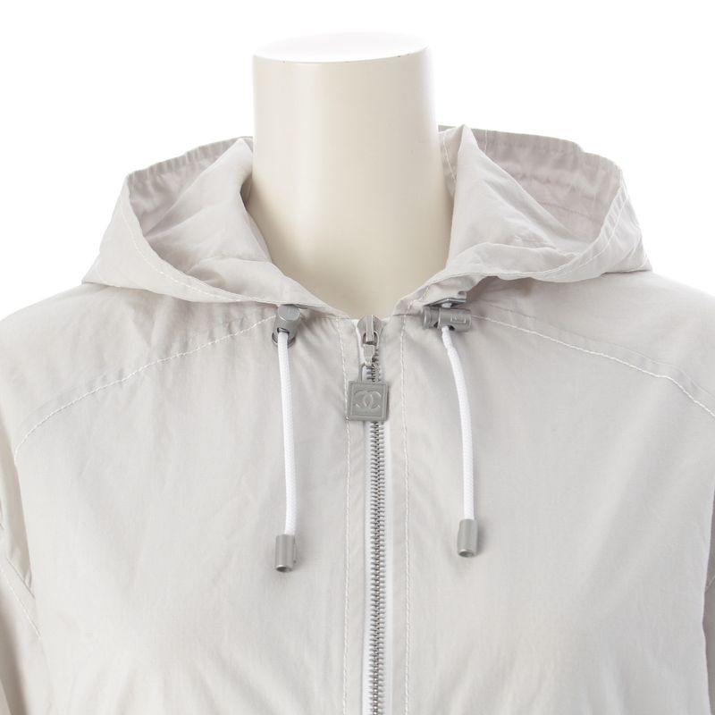Chanel Sports Cotton Long Jacket Hoodie Gray 36