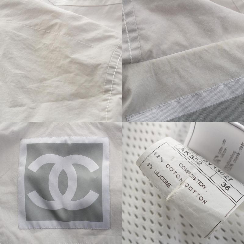 Chanel Sports Cotton Long Jacket Hoodie Gray 36
