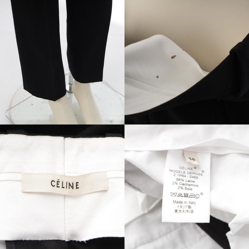 Celine Phoebe Philo Era Wool Cashmere Trousers Pants Black 38