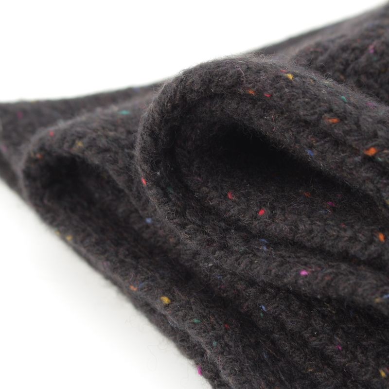Chanel Cashmere Silk CC Logo Mixed Color Nep Knit Scarf Black