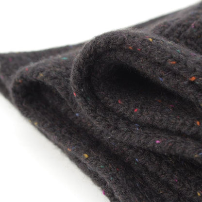 Chanel Cashmere Silk CC Logo Mixed Color Nep Knit Scarf Black