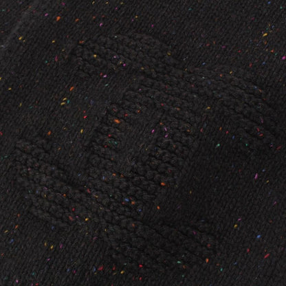 Chanel Cashmere Silk CC Logo Mixed Color Nep Knit Scarf Black