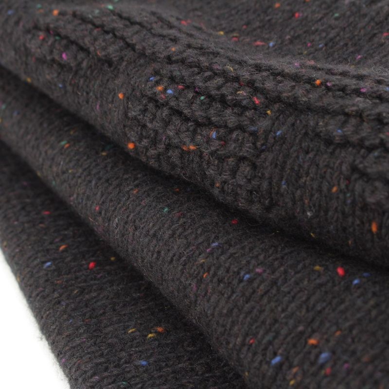 Chanel Cashmere Silk CC Logo Mixed Color Nep Knit Scarf Black