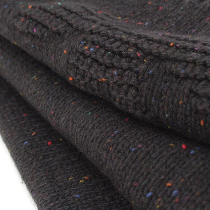 Chanel Cashmere Silk CC Logo Mixed Color Nep Knit Scarf Black