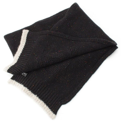 Chanel Cashmere Silk CC Logo Mixed Color Nep Knit Scarf Black