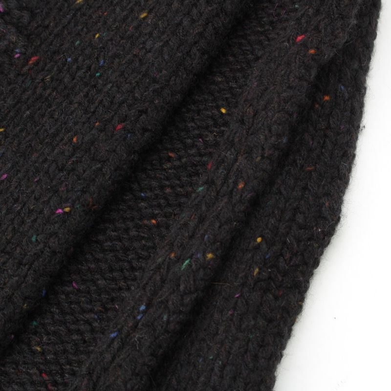 Chanel Cashmere Silk CC Logo Mixed Color Nep Knit Scarf Black