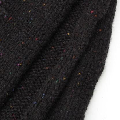 Chanel Cashmere Silk CC Logo Mixed Color Nep Knit Scarf Black
