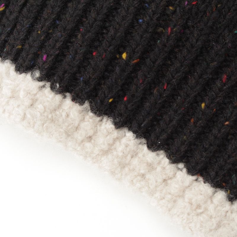 Chanel Cashmere Silk CC Logo Mixed Color Nep Knit Scarf Black