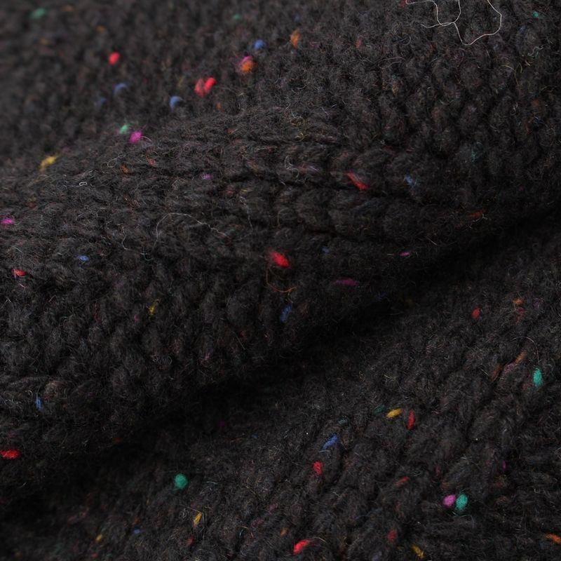 Chanel Cashmere Silk CC Logo Mixed Color Nep Knit Scarf Black