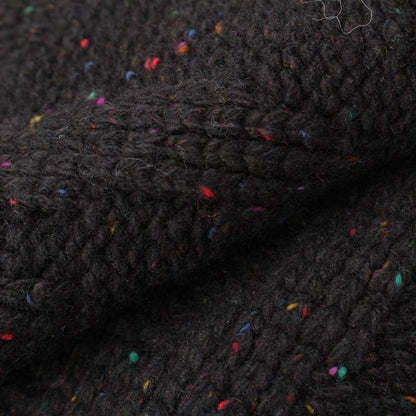 Chanel Cashmere Silk CC Logo Mixed Color Nep Knit Scarf Black