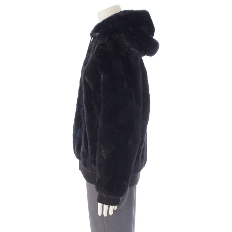 Louis Vuitton Mink Monogram Mineral Hooded Jacket Black