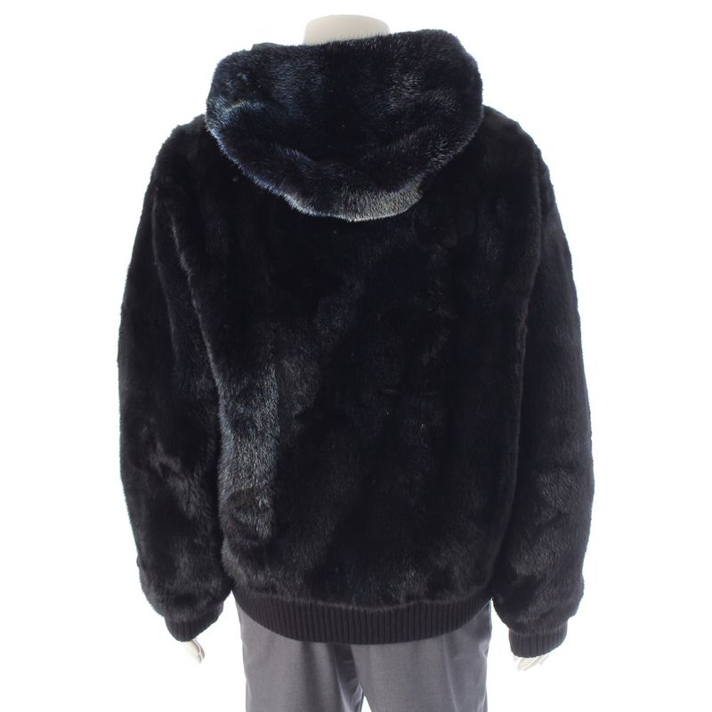 Louis Vuitton Mink Monogram Mineral Hooded Jacket Black