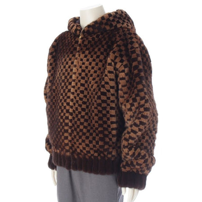 Louis Vuitton Mink Damier Intarsia Zip Hooded Jacket Brown