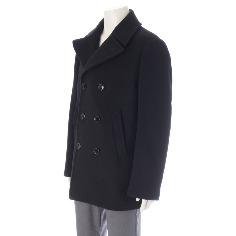 Celine Cashmere Double Breasted Car Navigation Piece Coat Black