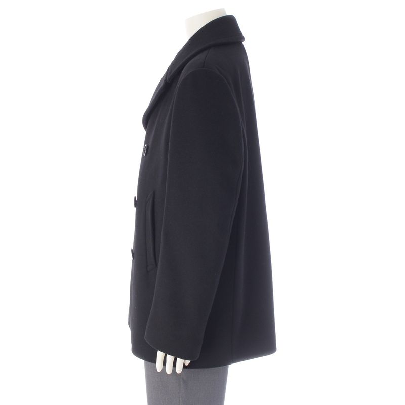 Celine Cashmere Double Breasted Car Navigation Piece Coat Black