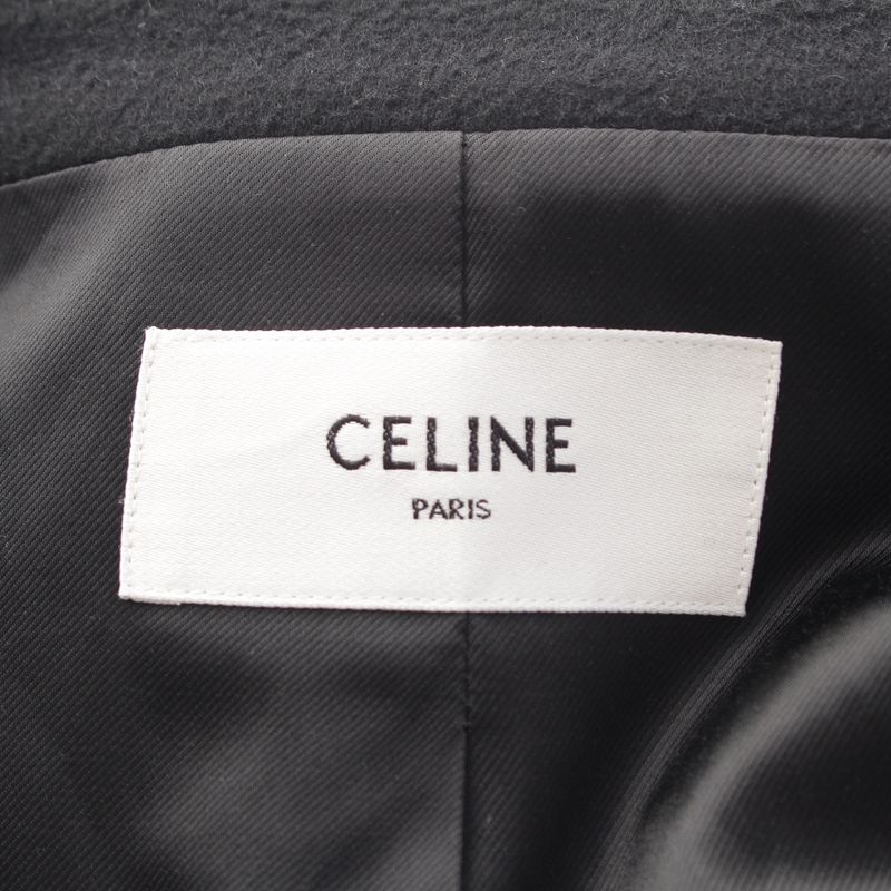 Celine Cashmere Double Breasted Car Navigation Piece Coat Black