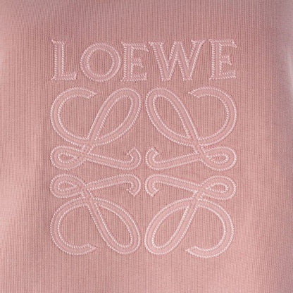 Loewe Cotton Anagram Logo Cropped Sweatshirt Pink