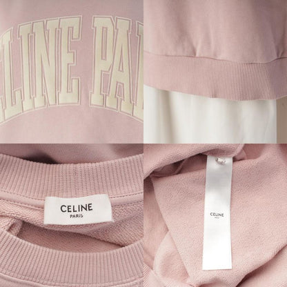 Celine Cotton Logo Sweatshirt Pink XS