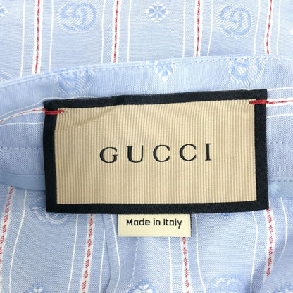 Gucci Cotton Striped GG Skirt 38 Blue