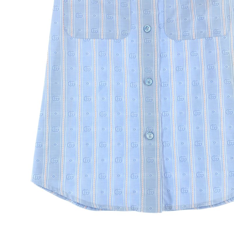 Gucci Cotton Striped GG Skirt 38 Blue