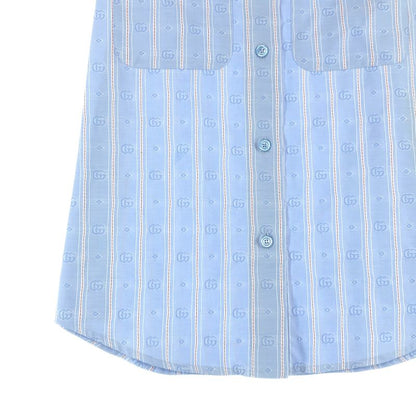 Gucci Cotton Striped GG Skirt 38 Blue