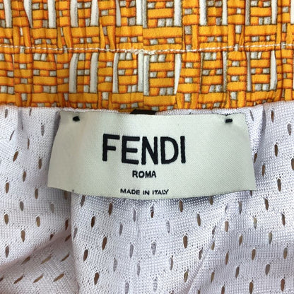 Fendi Forever Zucca Pattern Swim Shorts XS Orange