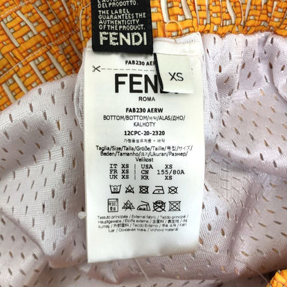 Fendi Forever Zucca Pattern Swim Shorts XS Orange