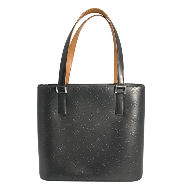 Louis Vuitton Monogram Matte Handbag Stockton Noir