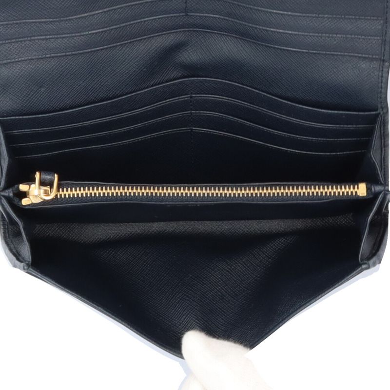 Prada Wallet Nylon Leather Navy Season: All Seasons