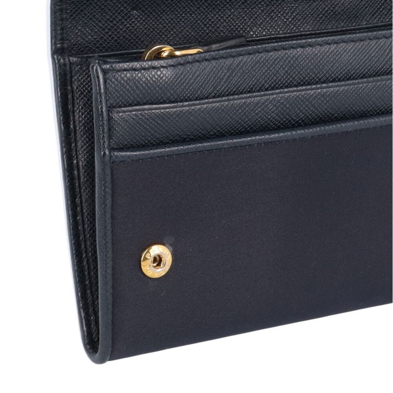 Prada Wallet Nylon Leather Navy Season: All Seasons