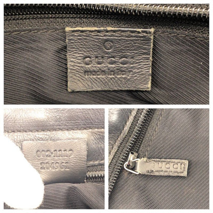Gucci Black GG Canvas Leather 002 Shoulder Bag Tote