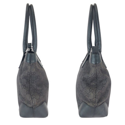 Gucci Black GG Canvas Leather 002 Shoulder Bag Tote