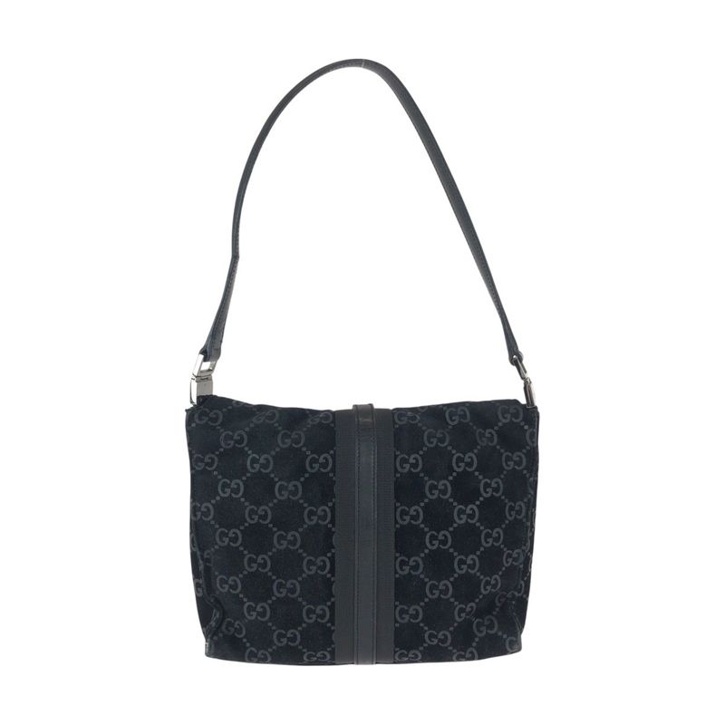 Gucci Jackie Black Suede Leather 001 Shoulder Bag