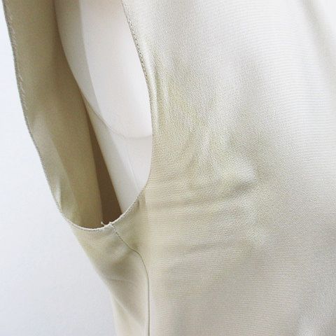 Chanel Sleeveless Top Blouse Silk 36 Beige