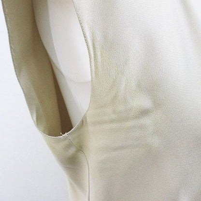 Chanel Sleeveless Top Blouse Silk 36 Beige