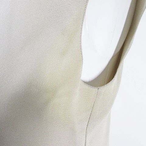 Chanel Sleeveless Top Blouse Silk 36 Beige