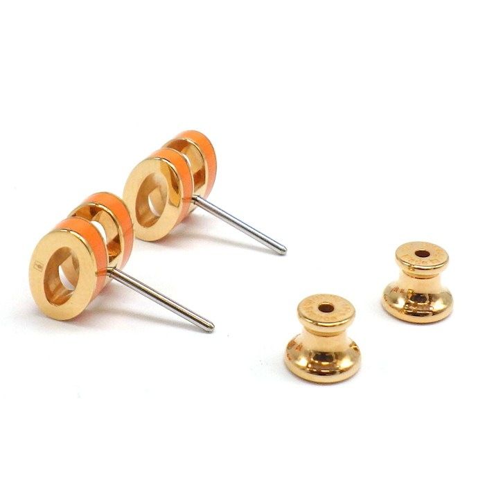 Hermes Earrings Pop Mini Pop Pink Orange Graffiti Lacquer