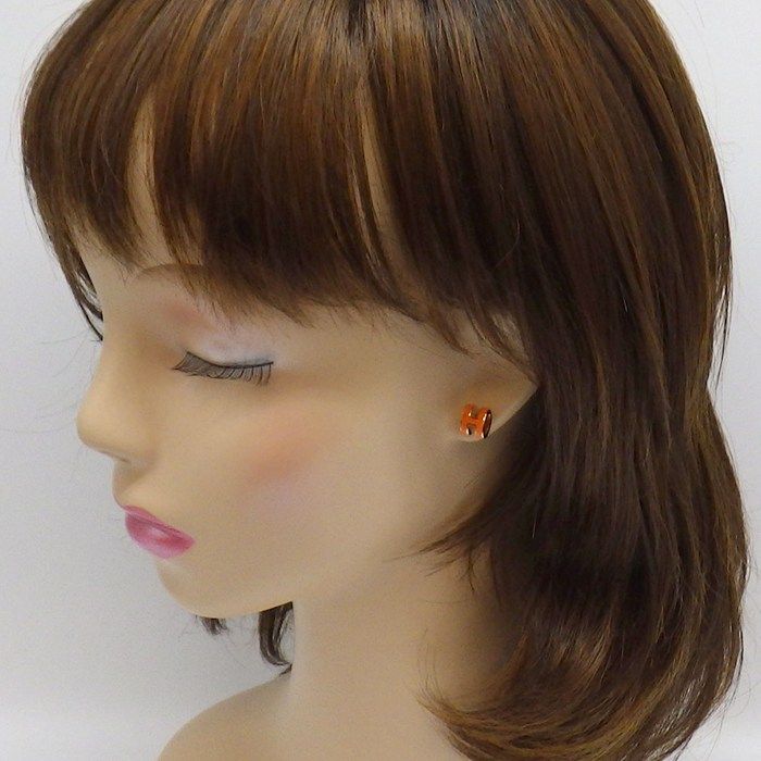 Hermes Earrings Pop Mini Pop Pink Orange Graffiti Lacquer