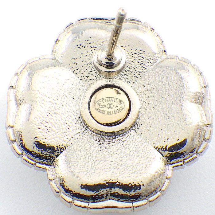 Chanel Earrings CC Logo Clover Motif a Imitation Pearl