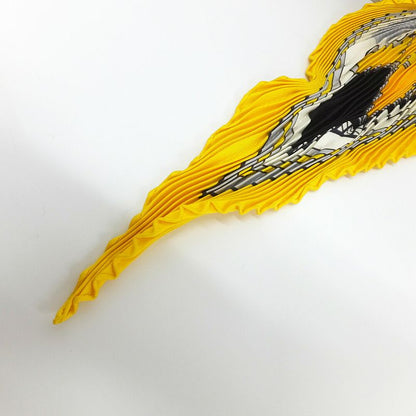 Hermes Carre Plisee Yellow Silk Pliss Scarf