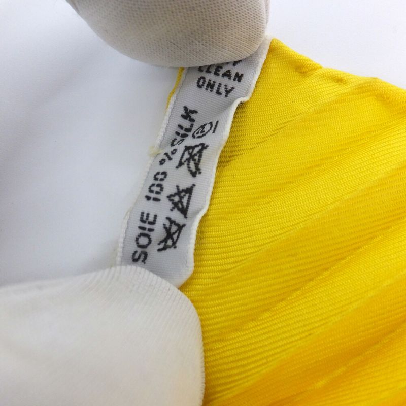 Hermes Carre Plisee Yellow Silk Pliss Scarf