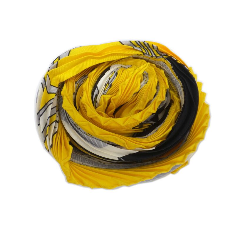 Hermes Carre Plisee Yellow Silk Pliss Scarf