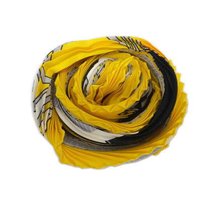Hermes Carre Plisee Yellow Silk Pliss Scarf
