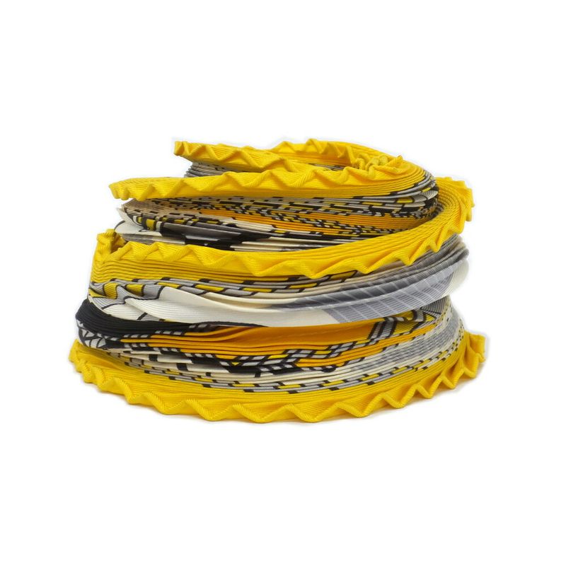 Hermes Carre Plisee Yellow Silk Pliss Scarf
