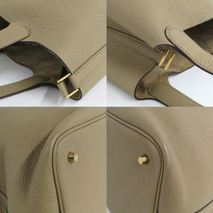 Hermes Picotin Lock MM 22 Beige Marfa Taurillon Clemence Gold Handbag
