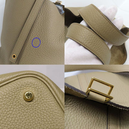 Hermes Picotin Lock MM 22 Beige Marfa Taurillon Clemence Gold Handbag