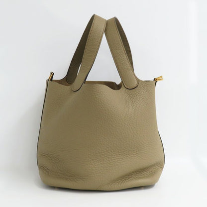 Hermes Picotin Lock MM 22 Beige Marfa Taurillon Clemence Gold Handbag