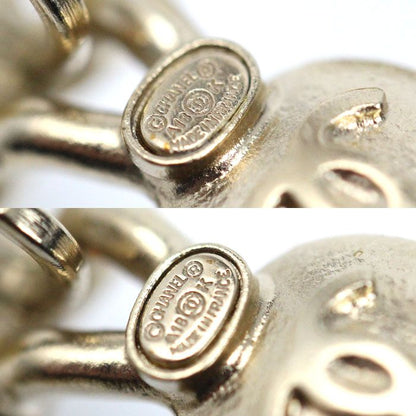 Chanel CC Logo Rhinestone Faux Pearl Earrings