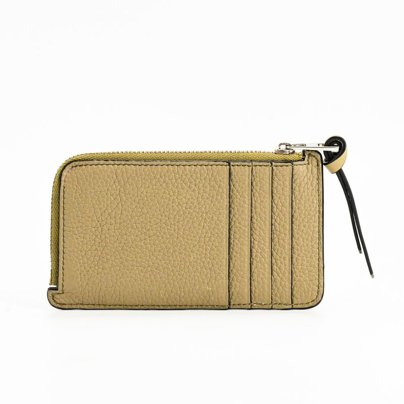 Loewe Wallet Coin Card Holder Khaki Greige