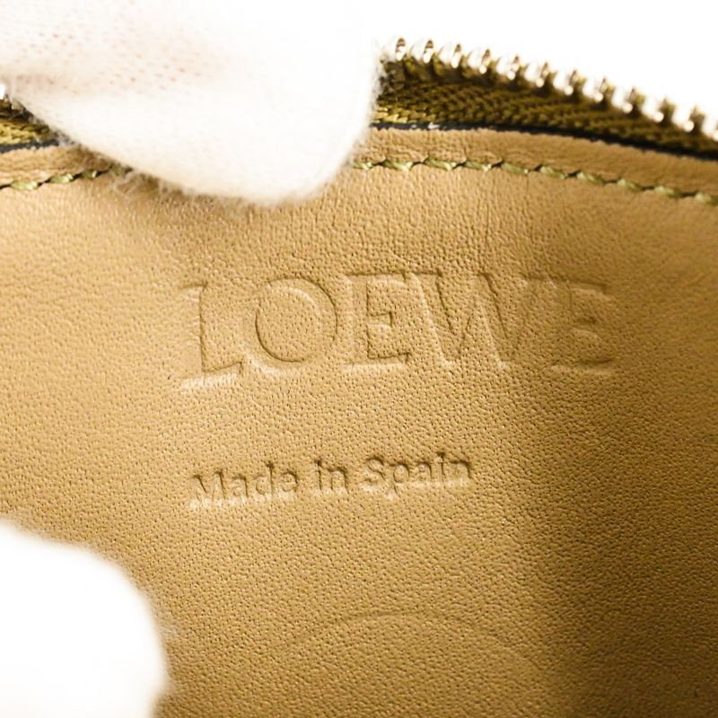 Loewe Wallet Coin Card Holder Khaki Greige